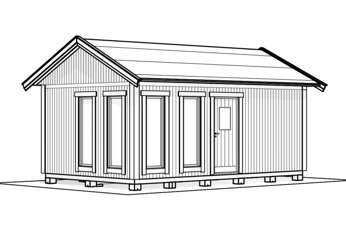 Attefallshus Njuta Funkis 25-4