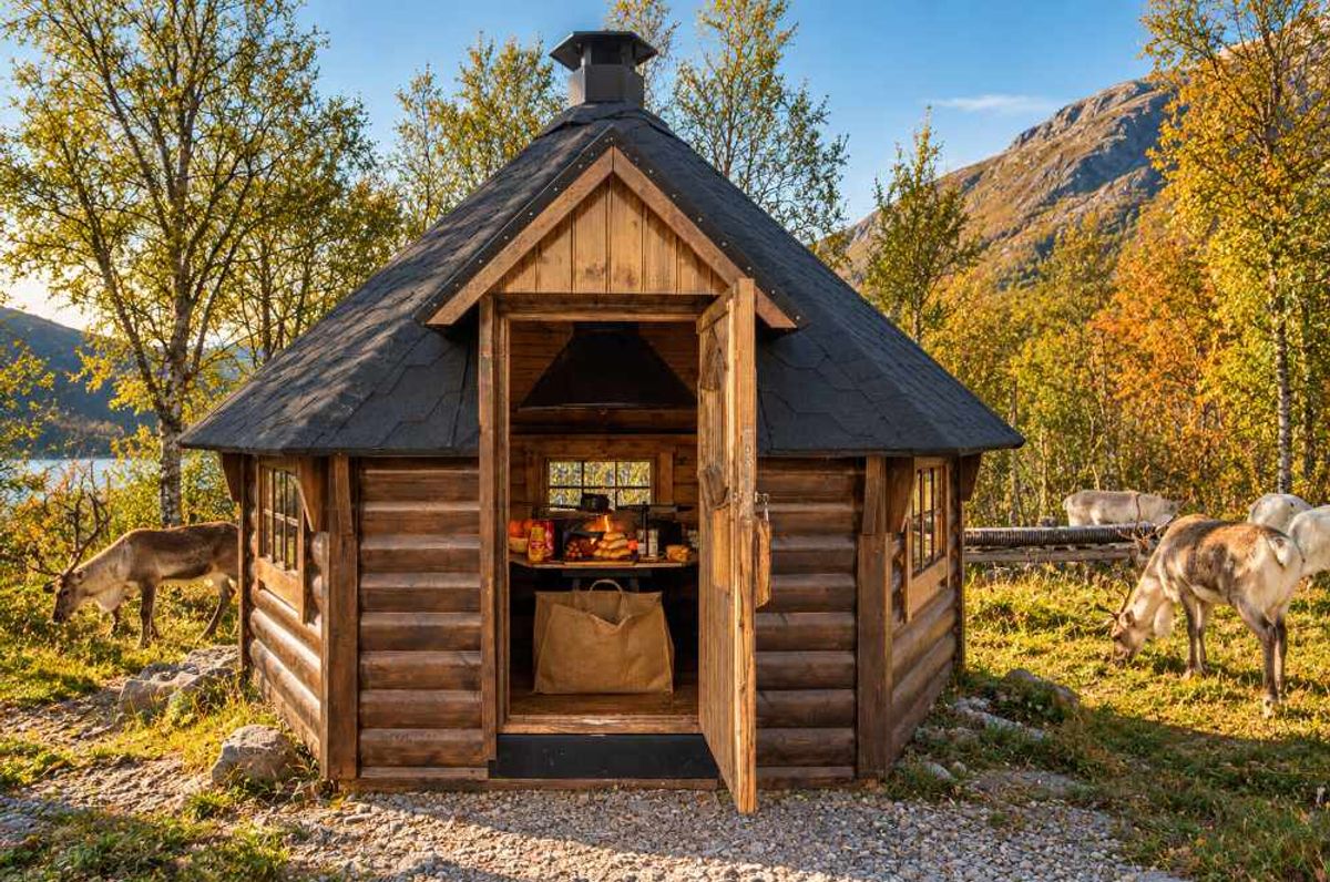 Grillkåta 10 Royal - Halvrund timmer